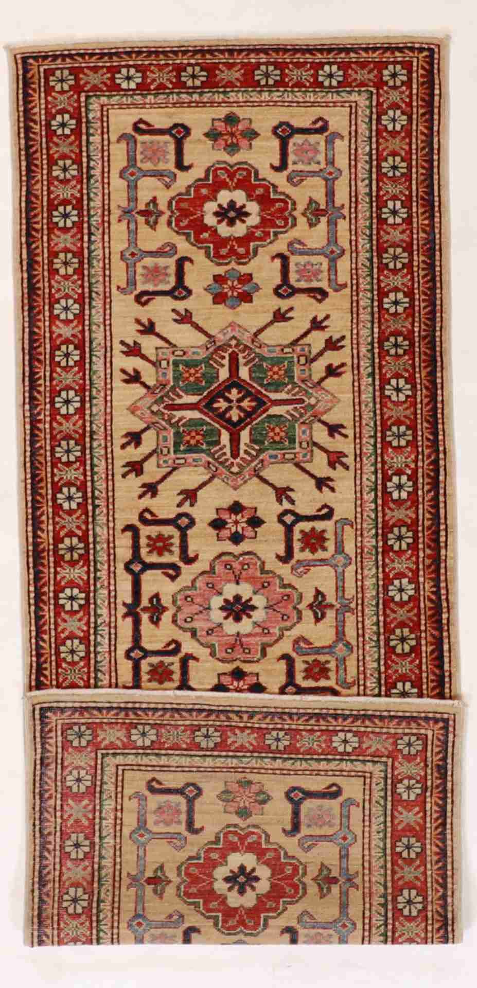 W 2.6 - L 6.8 - Mahal Fine/Wool All Over Rectangle - Finest Hand-Knotted Quality Wool - 61242