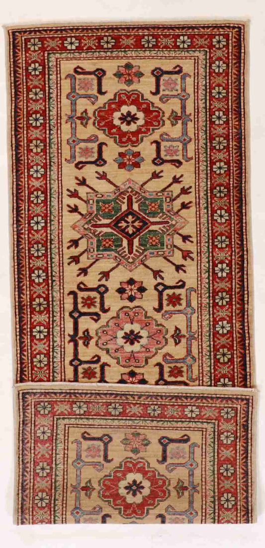 W 2.6 - L 6.8 - Mahal Fine/Wool All Over Rectangle - Finest Hand-Knotted Quality Wool - 61242