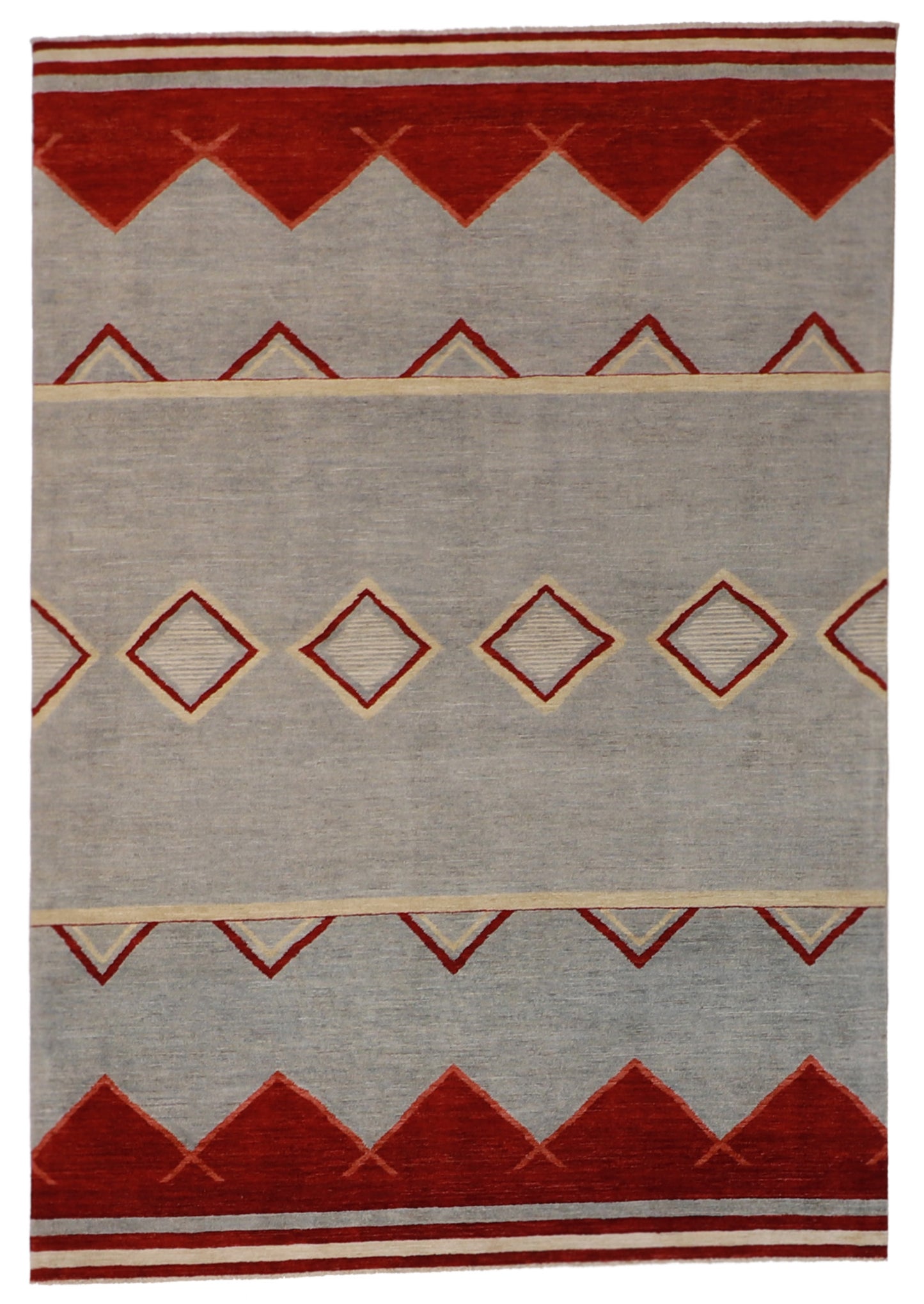 W 6 L 8.8 Mountain Modern 100% Wool Handmade All Over Design - 61300