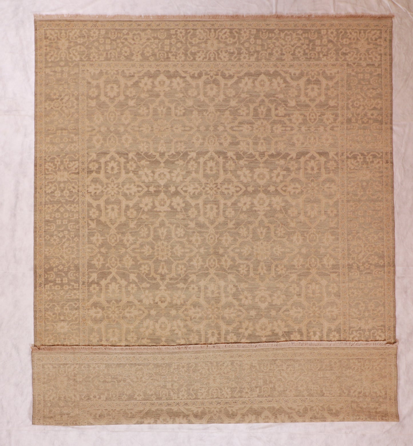 W 9.2 L 12.4 Ziegler 100% Wool Hand-Woven All Over Design - 61733