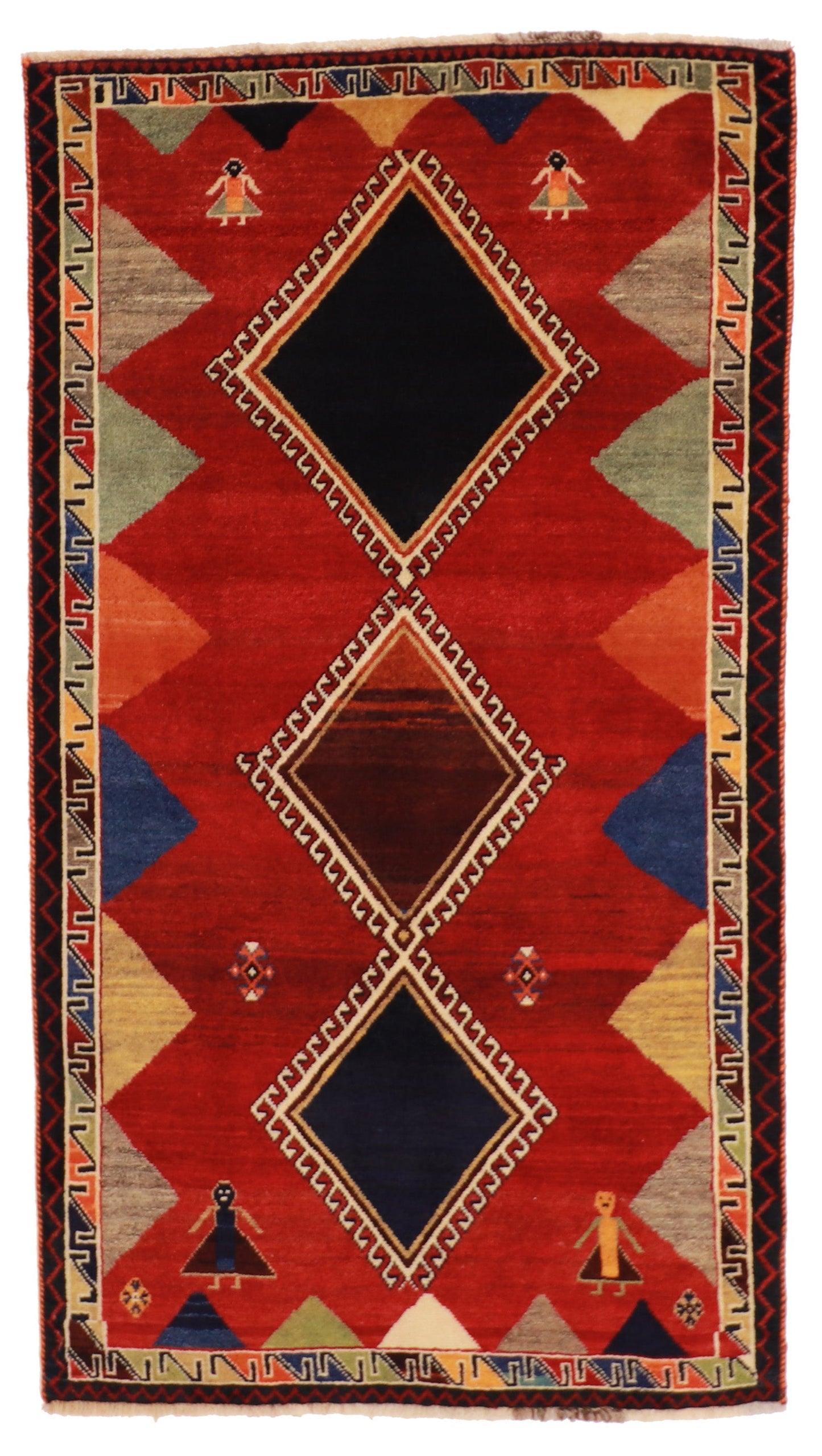 4x6 - Gabbeh Fine/Wool All Over Rectangl - Hand knotted Rug