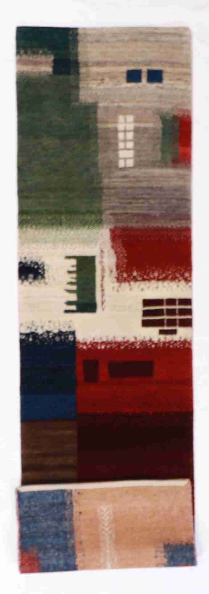 W 2.6 L 9.4 Atash Runner 100% Wool Hand-Woven All Over Design - 61818