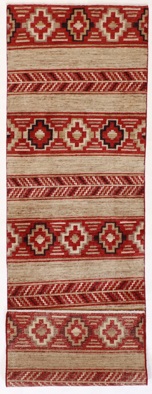 2.6 x 8.1 Runner - Mountain Modern Fine/Wool All Over Rectangle - Hand Knotted Rug — 62189