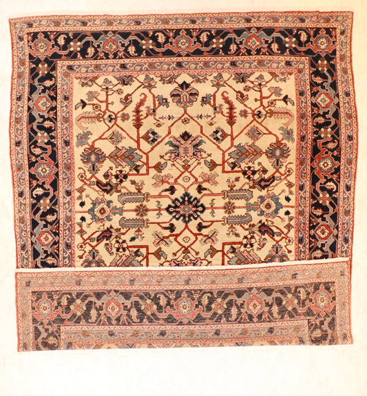 9x12 - Heriz Fine/Wool Geometric Rectangle - Hand Knotted Rug