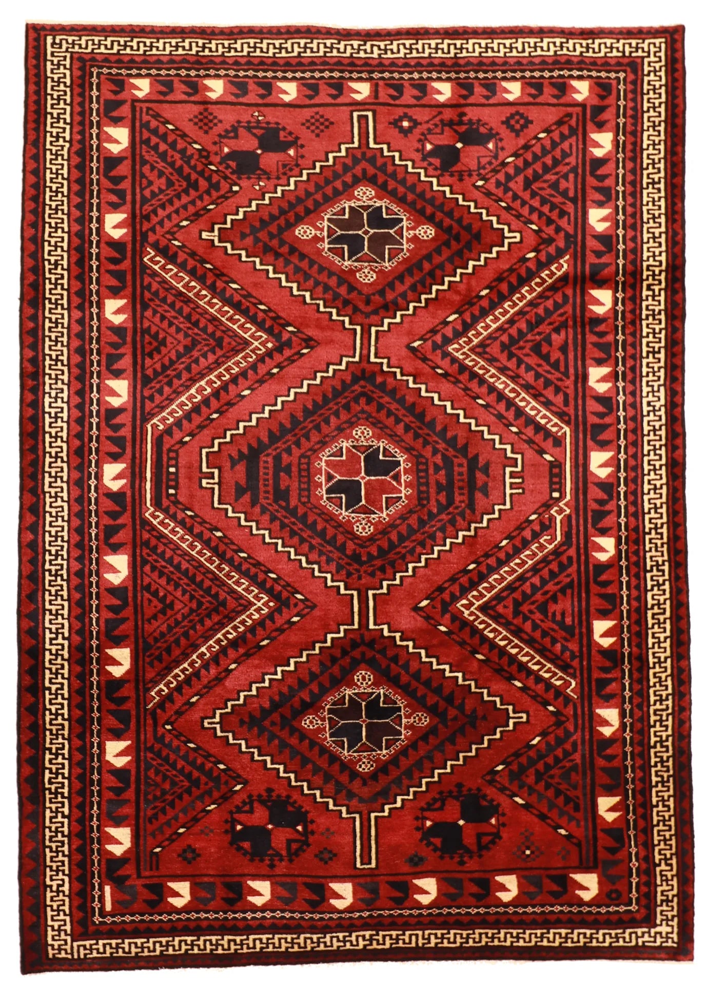 W 7.2 L 10 Lori 100% Wool Handmade All Over Design - 62449