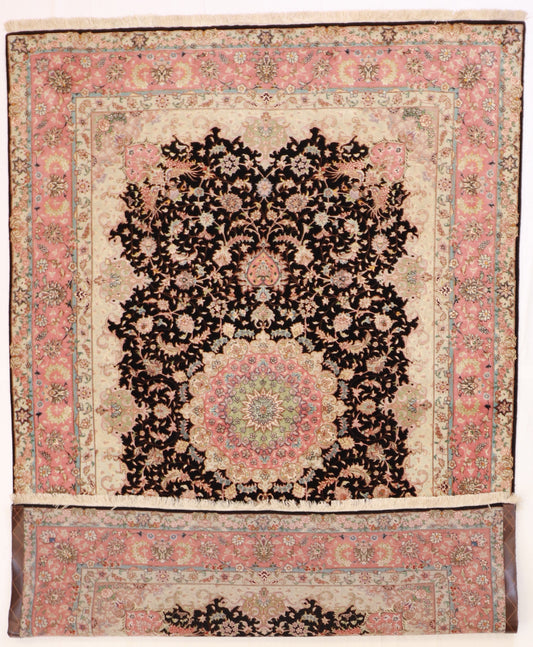 5 x 7 - Tabriz Antique Floral Rectangle - Hand Knotted Rug — 62500