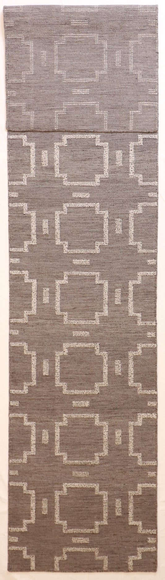 Runner - Modern Fine All Over Rectangle - Hand Knotted Rug — 62722