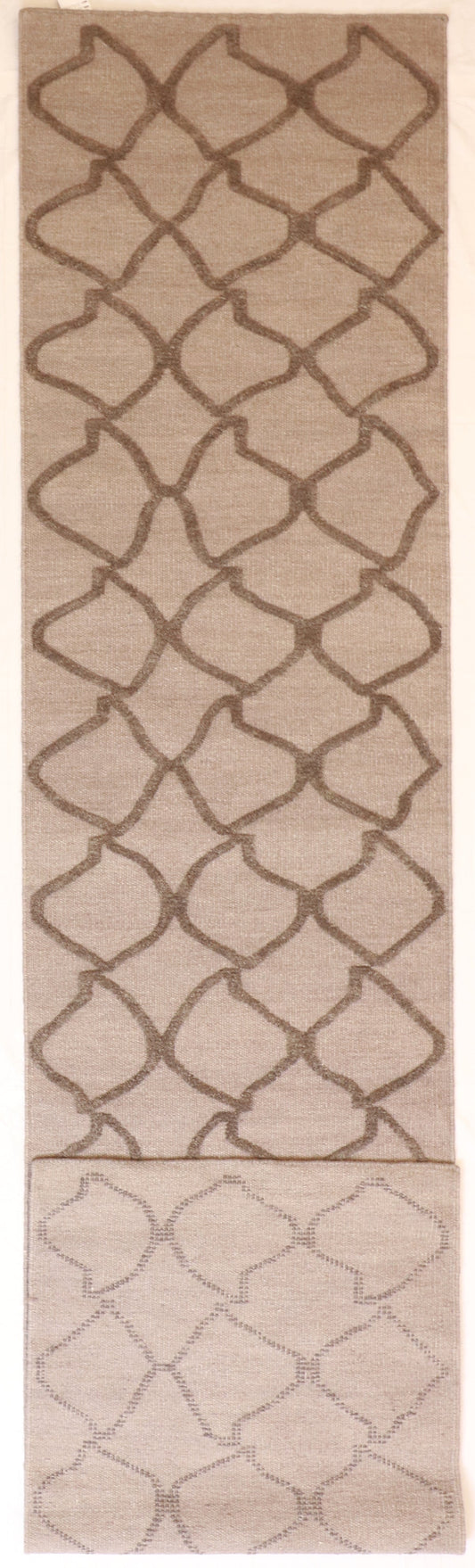 Runner - Modern Fine All Over Rectangle - Hand Knotted Rug — 62724