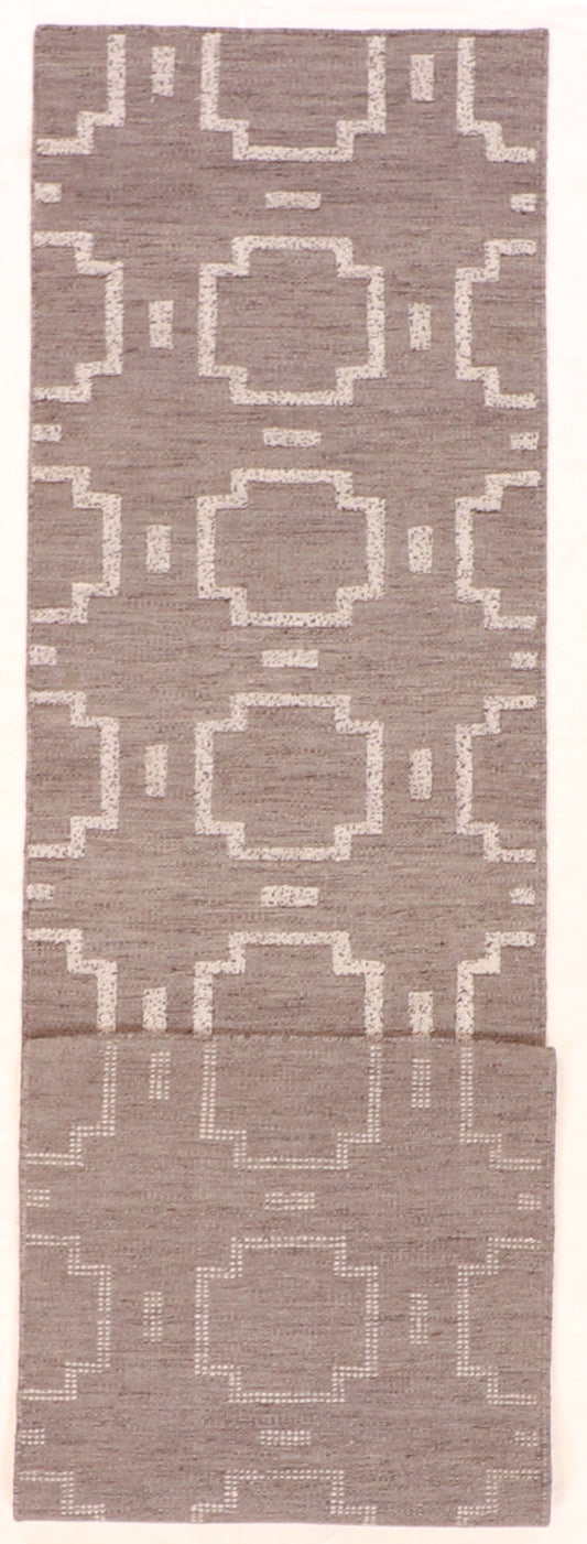 Runner - Modern Fine All Over Rectangle - Hand Knotted Rug — 62743