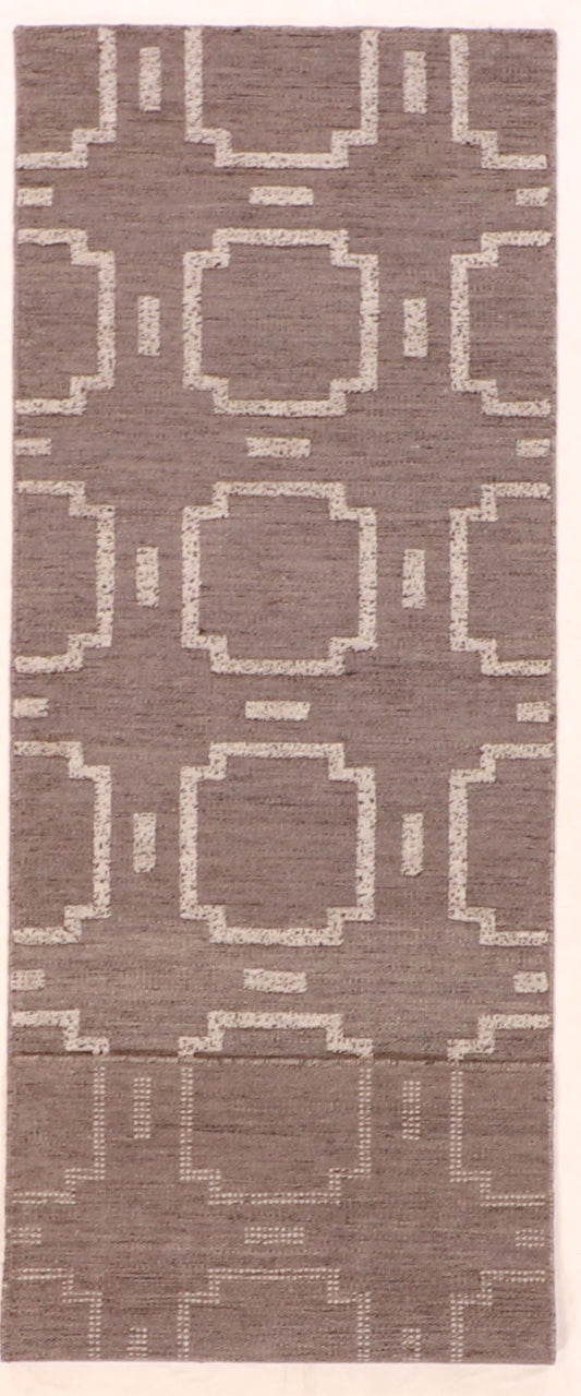 Runner - Modern Kilim India Fine All Over Rectangle - Hand Knotted Rug — 62757