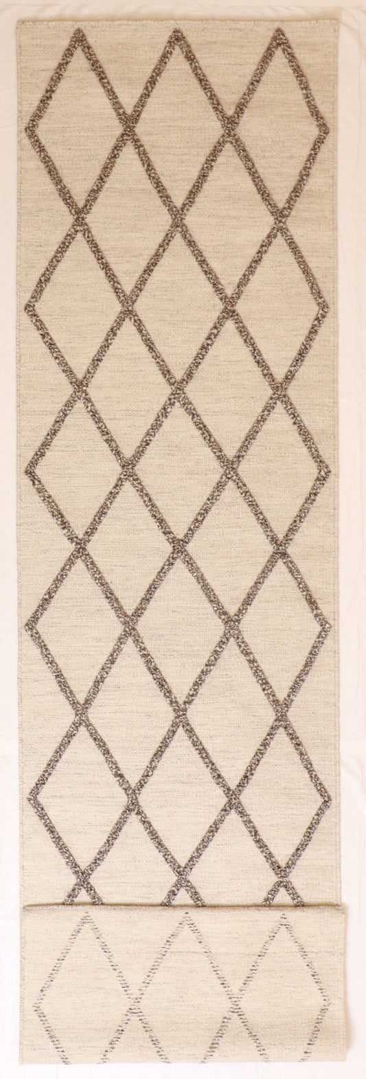 Runner - Modern Fine All Over Rectangle - Hand Knotted Rug β 62769