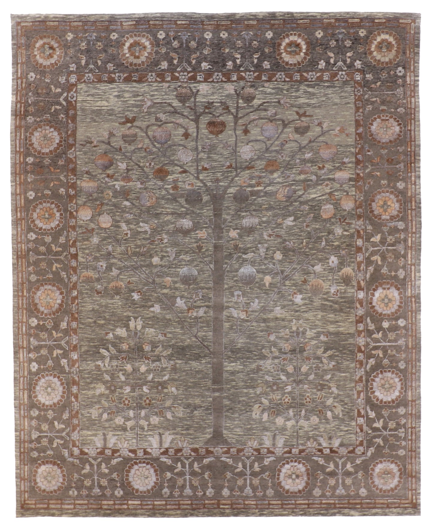 W 8 L 10 Modern Wool And Silk Blend Handmade All Over Design - 62770