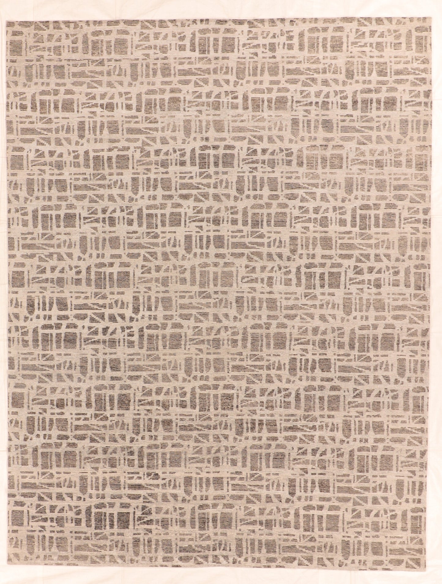 9x11.10 - Modern Fine/Silk/Wool All Over Rectangle - Hand Knotted Rug