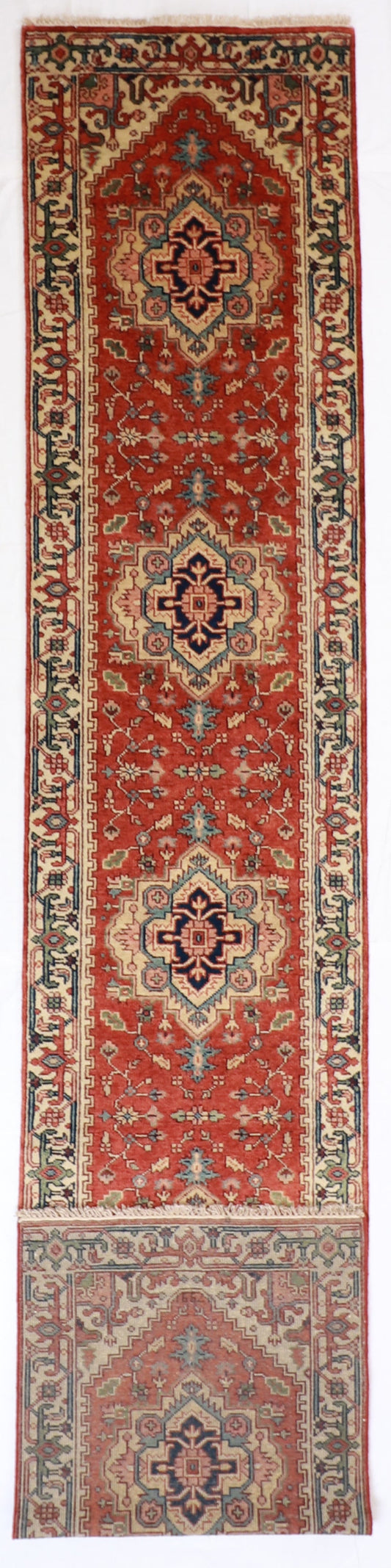 Runner - Serapie Fine Wool Geometric Rectangle - Hand Knotted Rug β 62969