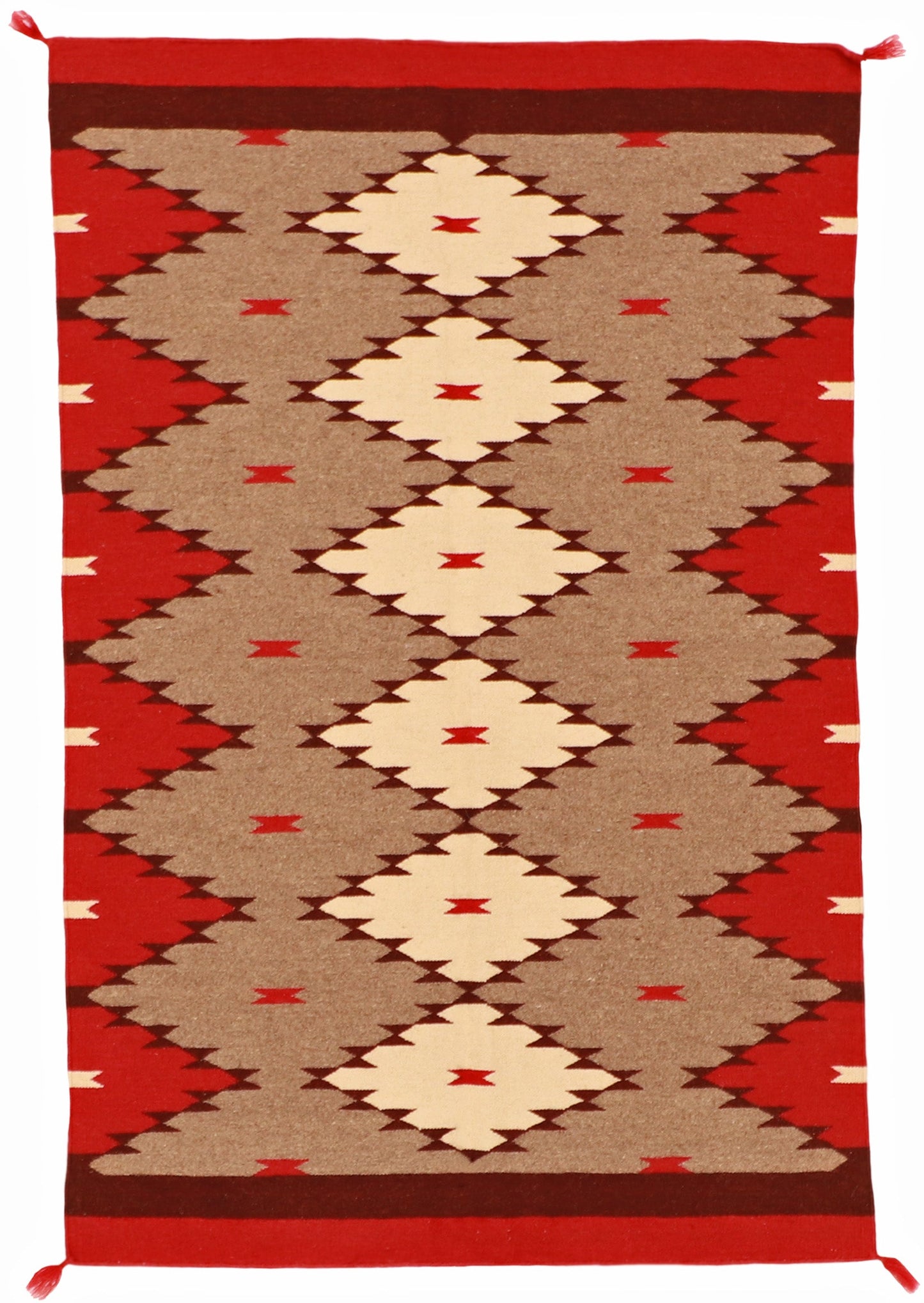 4x6 - Navajo Fine/Wool Geometric Rectangle - Hand Knotted Rug
