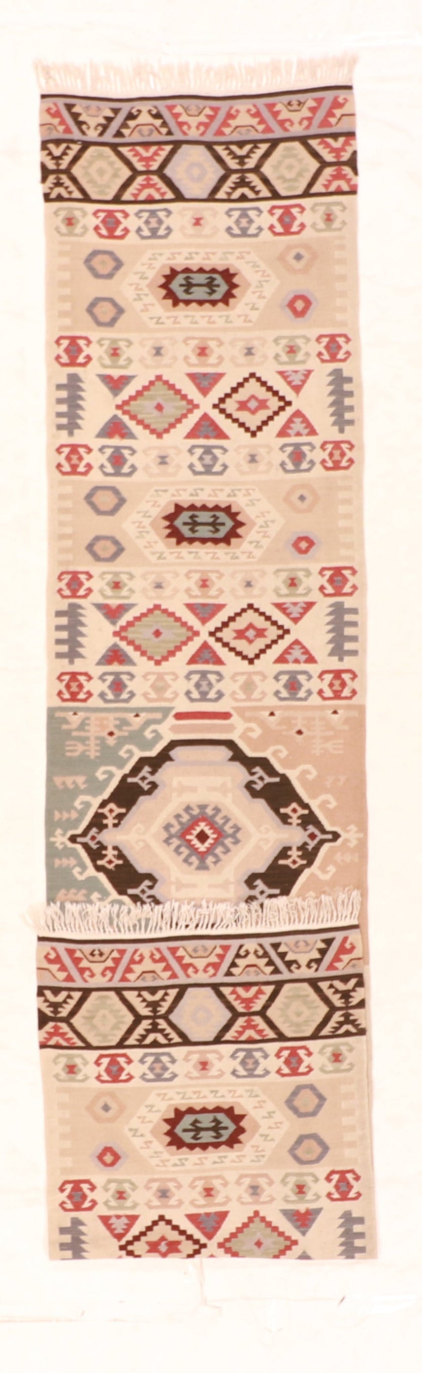 Runner - Kilim Fine/Wool Geometric Rectangle - Hand Knotted Rug