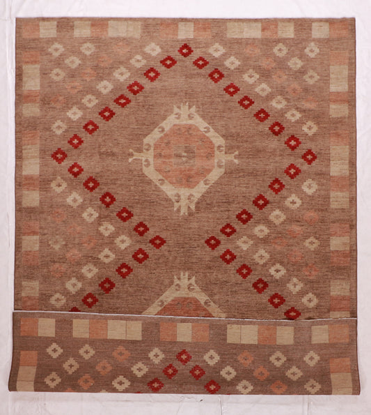 W 8.10 L 11.9 Mountain Modern 100% Wool Hand-Woven Geometric Design - 63304