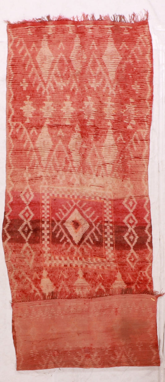 3.10 x 10.8 Wide Runner - Moroccan Wool All Over Rectangle - Hand Knotted Rug — 63440