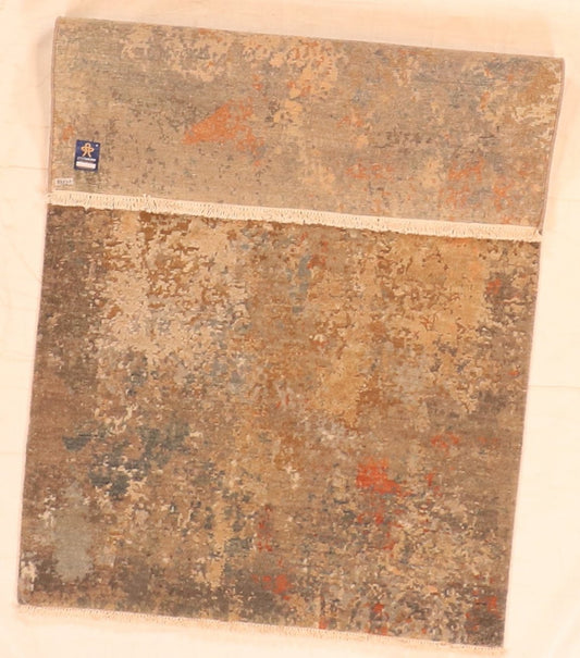 3x5 - Modern Fine/Silk/Wool All Over Rectangle - Hand Knotted Rug