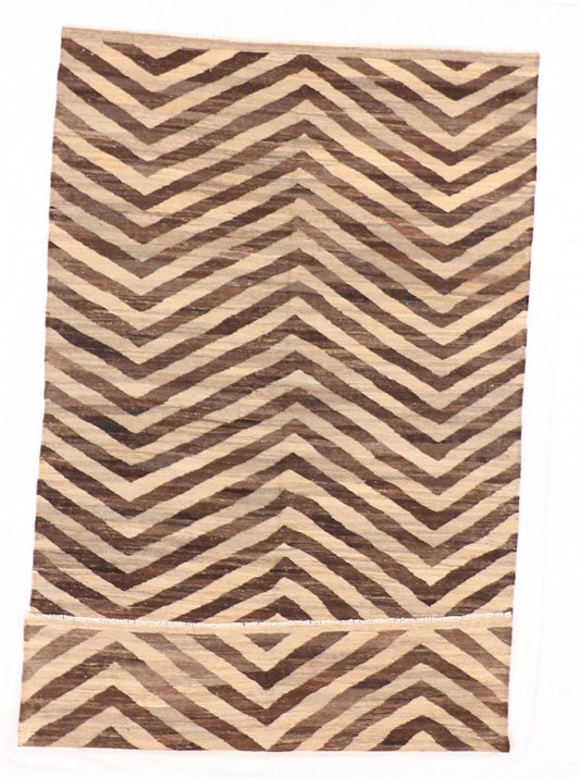 W 5.7 L 9.8 Kilim 100% Wool Hand-Woven Modern Design - 63666