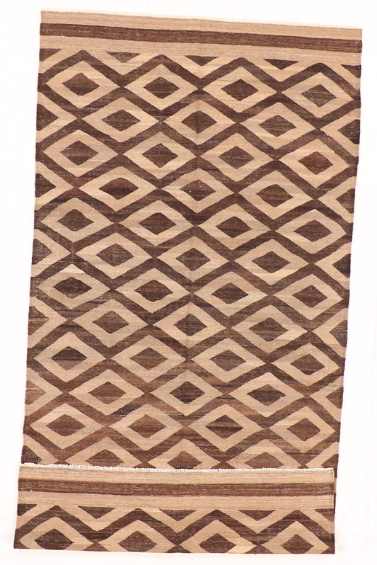 W 5.2 L 10.1 Kilim 100% Wool Hand-Woven Modern Design - 63669