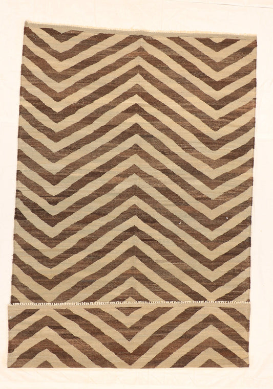 W 5.8 L 9.8 Kilim 100% Wool Hand-Woven Modern Design - 63677