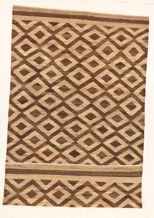 W 5.6 L 9.8 Kilim 100% Wool Hand-Woven Modern Design - 63679