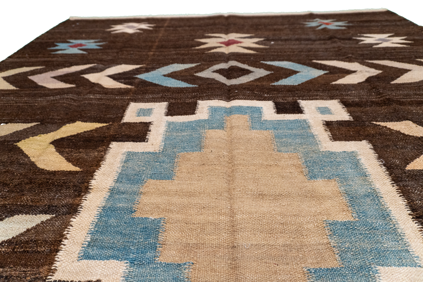 W 5.7 L 8.4 Kilim 100% Wool Hand-Woven Modern Design - 63681