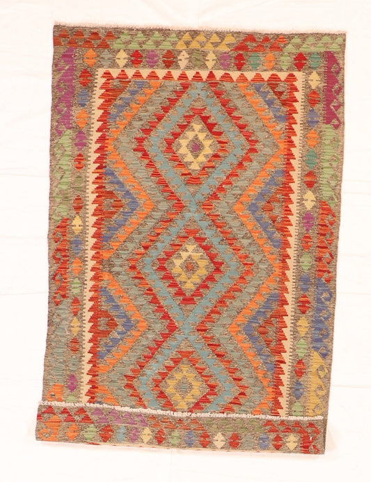 4x6 - Kilim Fine/Wool All Over Rectangle - Hand Knotted Rug