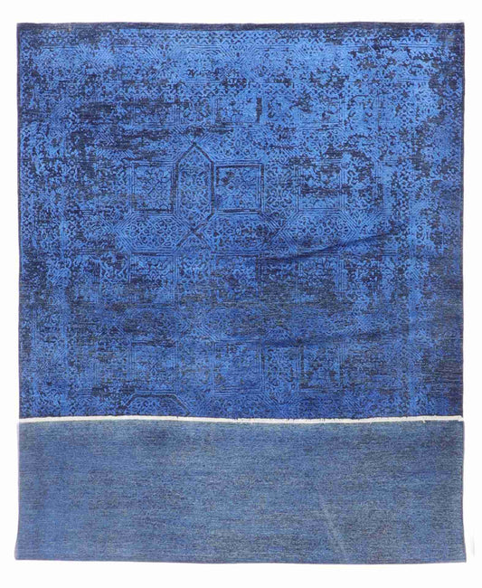 W 6.5 L 9.7 Modern Wool And Silk Blend Handmade All Over Design - 63768