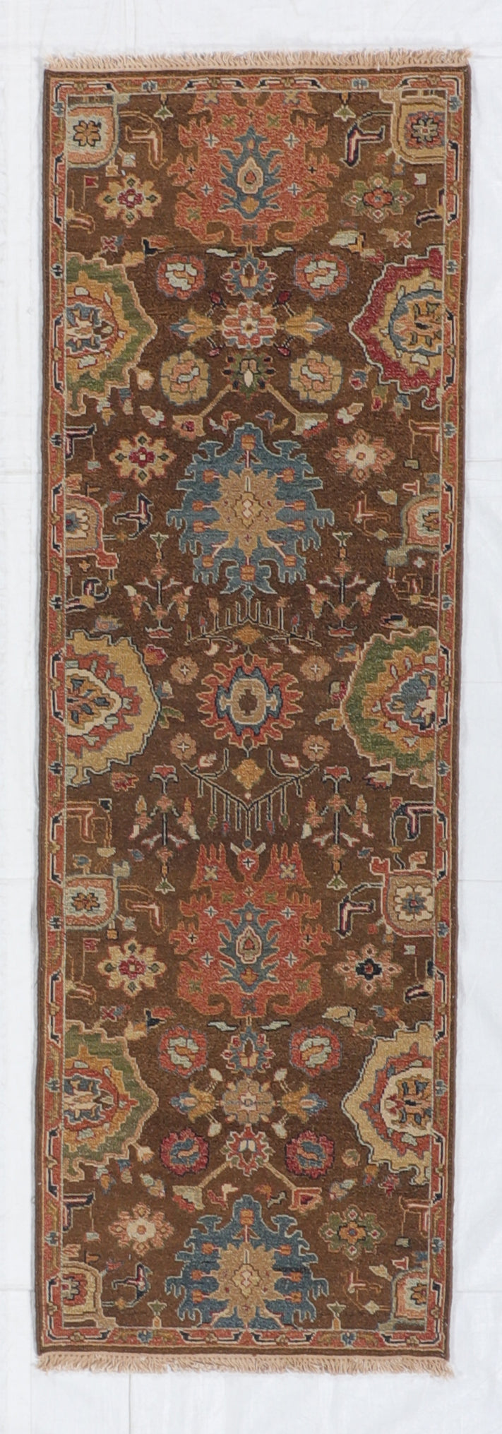 W 2.6 L 7.9 Bakhtiarie Runner 100% Wool Hand-Woven Kilim Design - 63843