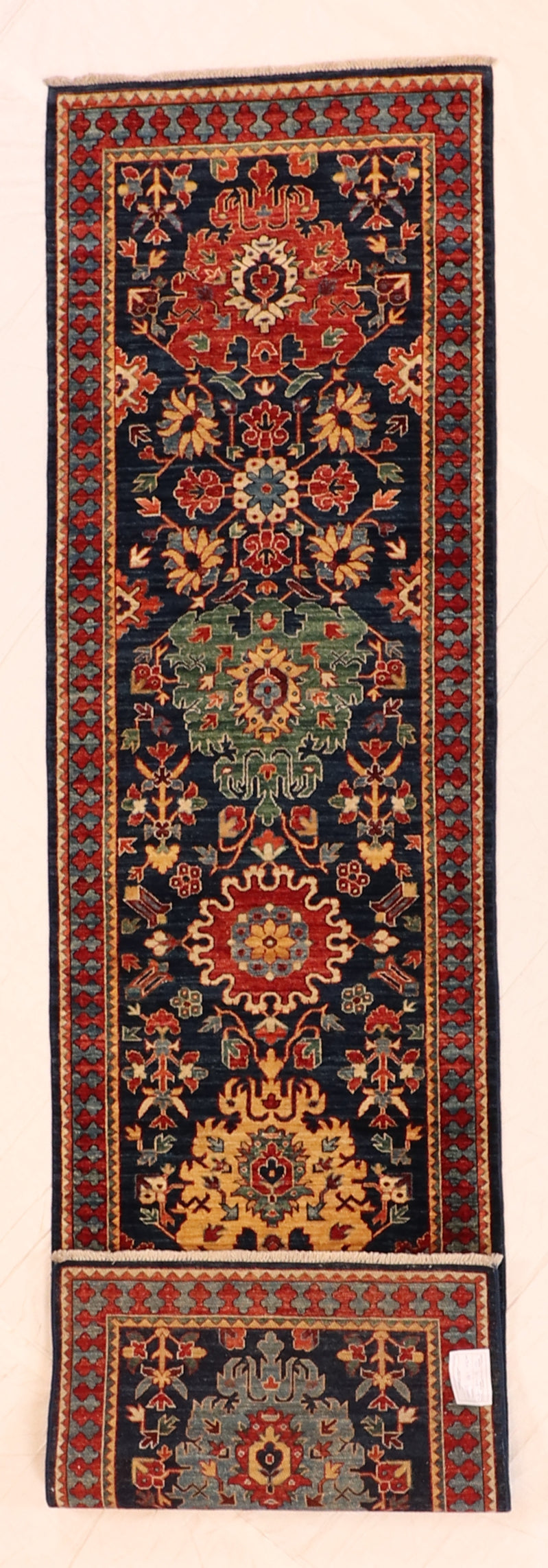 W 2.9 L 10.7 Ziegler Runner 100% Wool Hand-Woven All Over Design - 63897