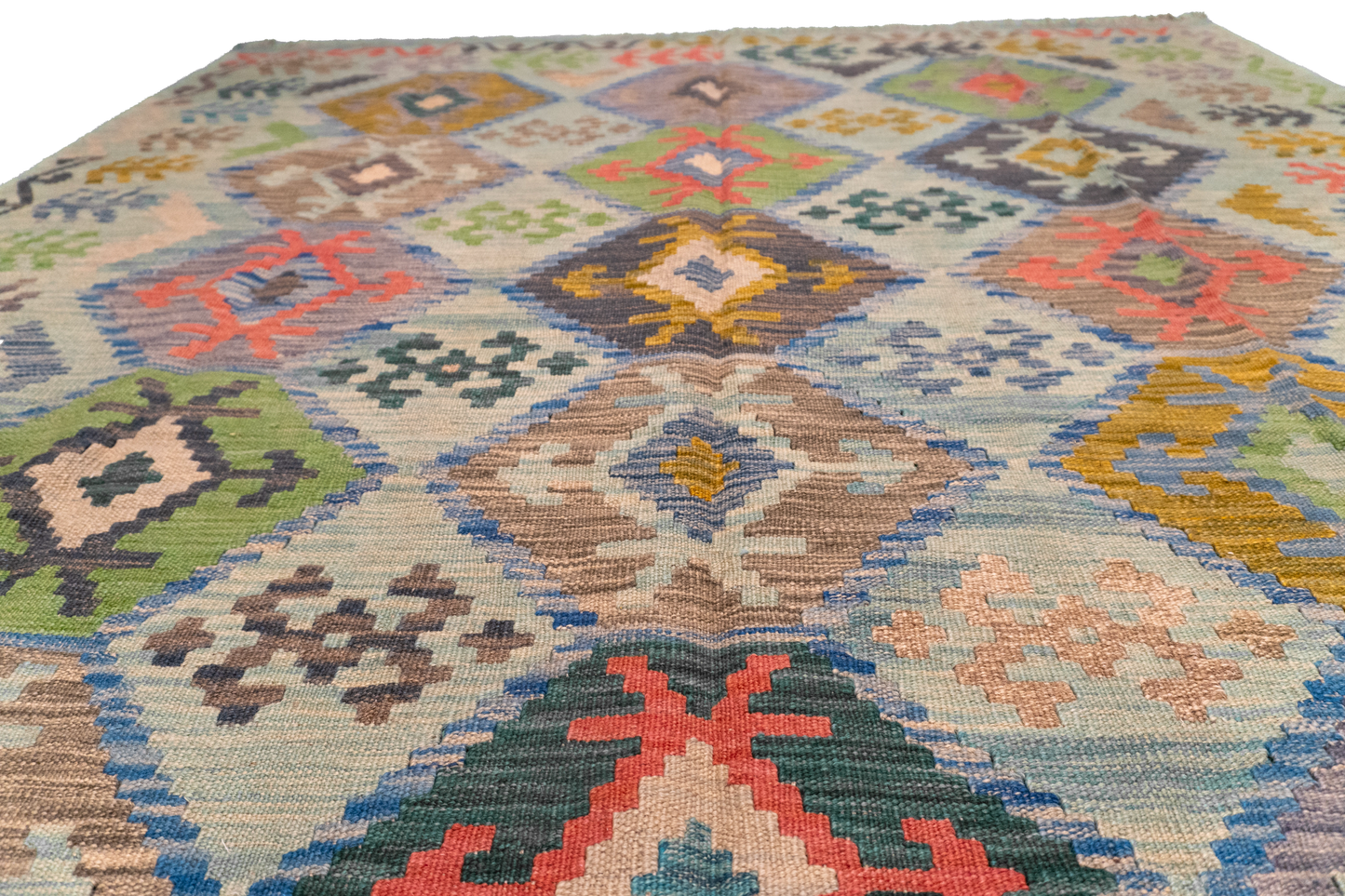 W 5.11 L 8.3 Kilim 100% Wool Hand-Woven All-Over Design - 63956