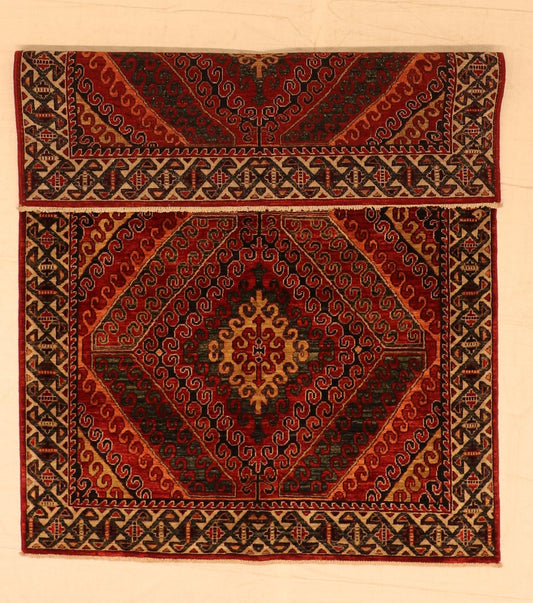 4x6 - Gegen Wool Geometric Rectangle - Hand Knotted Rug