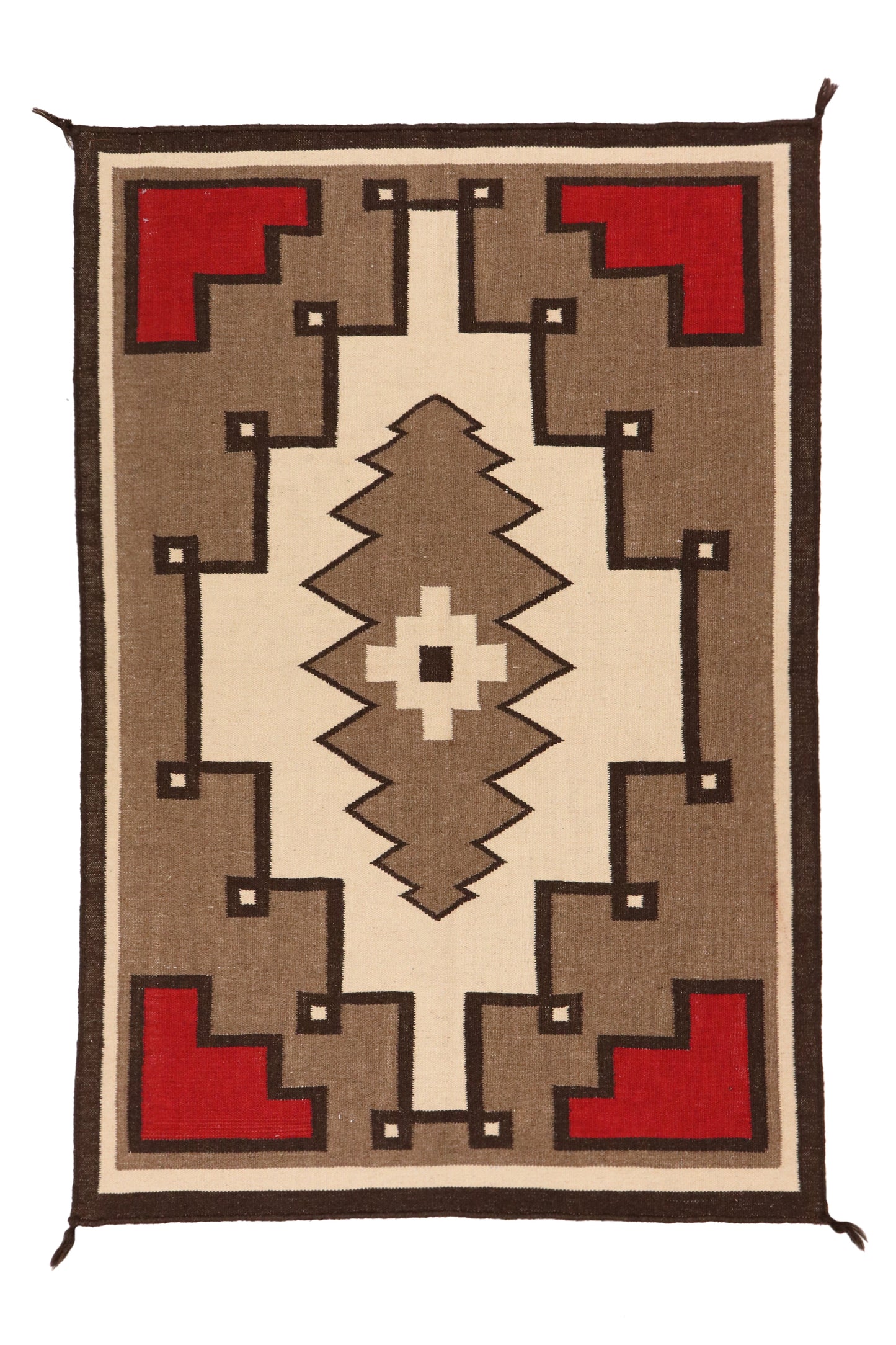 4x6 - Navajo Fine/Wool Geometric Rectangle - Hand Knotted Rug