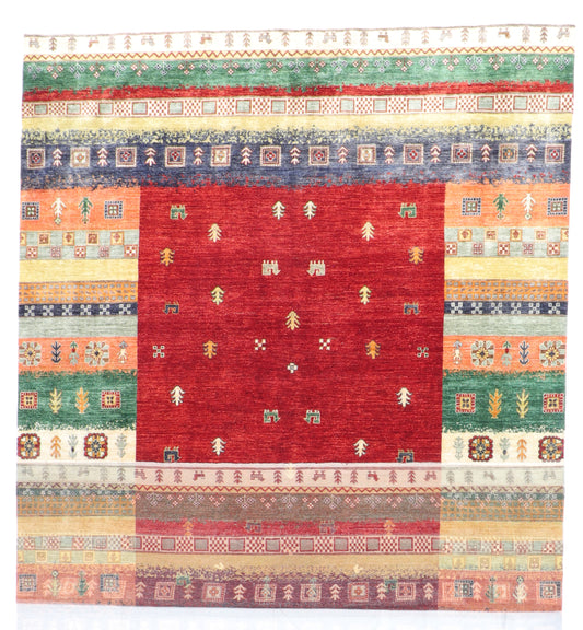 W 8.11 L 11.11 Gabbeh 100% Wool Hand-Woven All Over Design - 64933