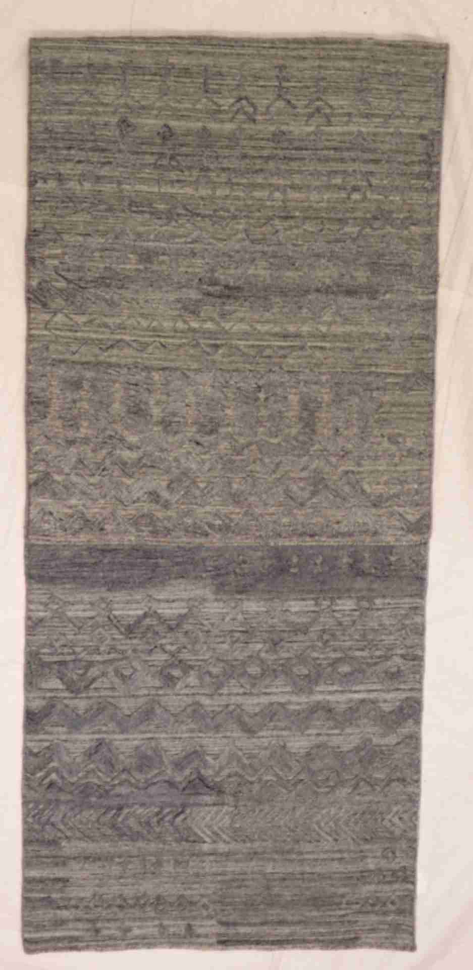 W 2.9 - L 9.11 - Modern Fine/Wool All Over Rectangle - Finest Hand-Knotted Quality Wool - 64944