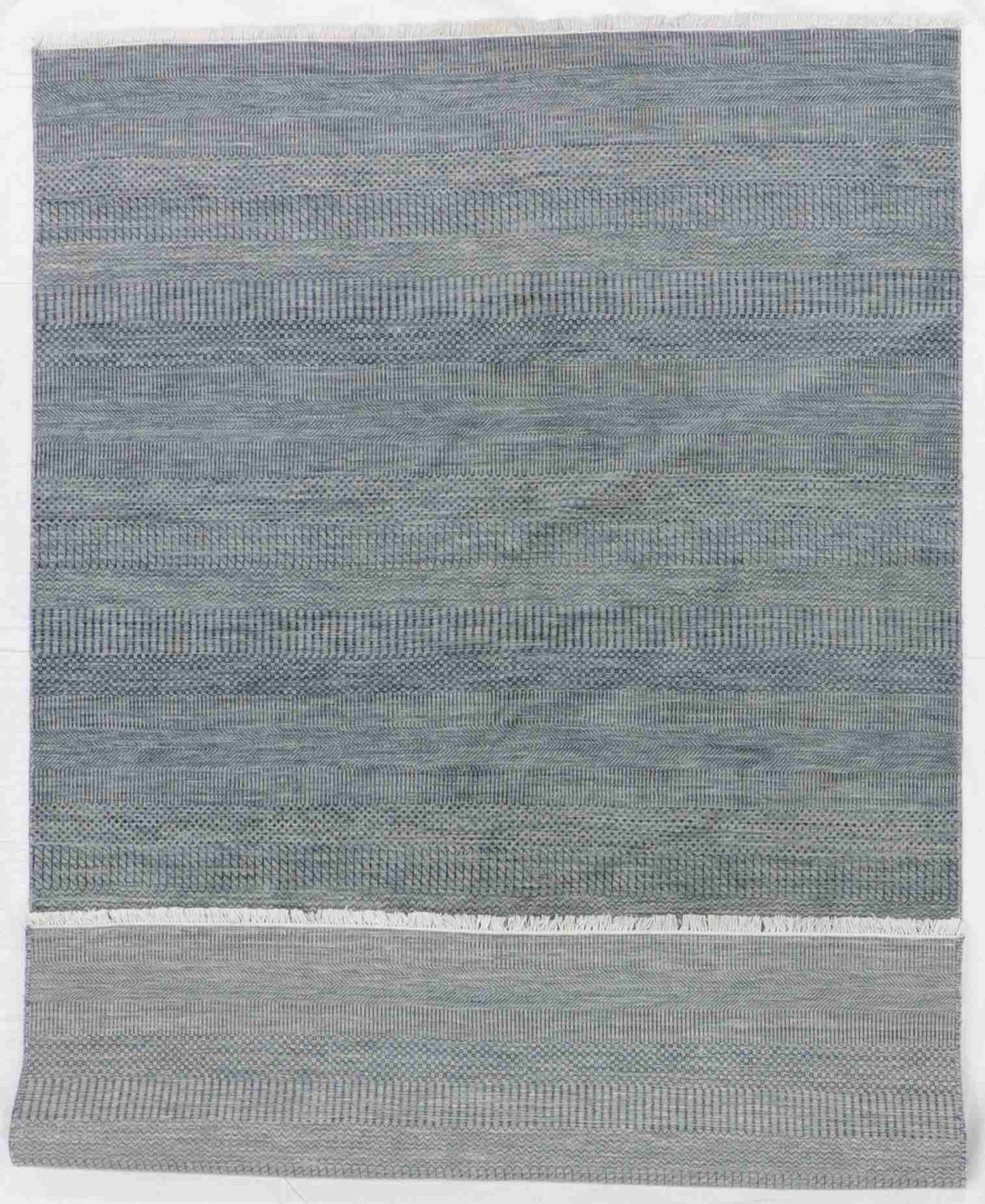 W 6.2 L 9.3 Modern Wool And Silk Blend Handmade All Over Design - 65192