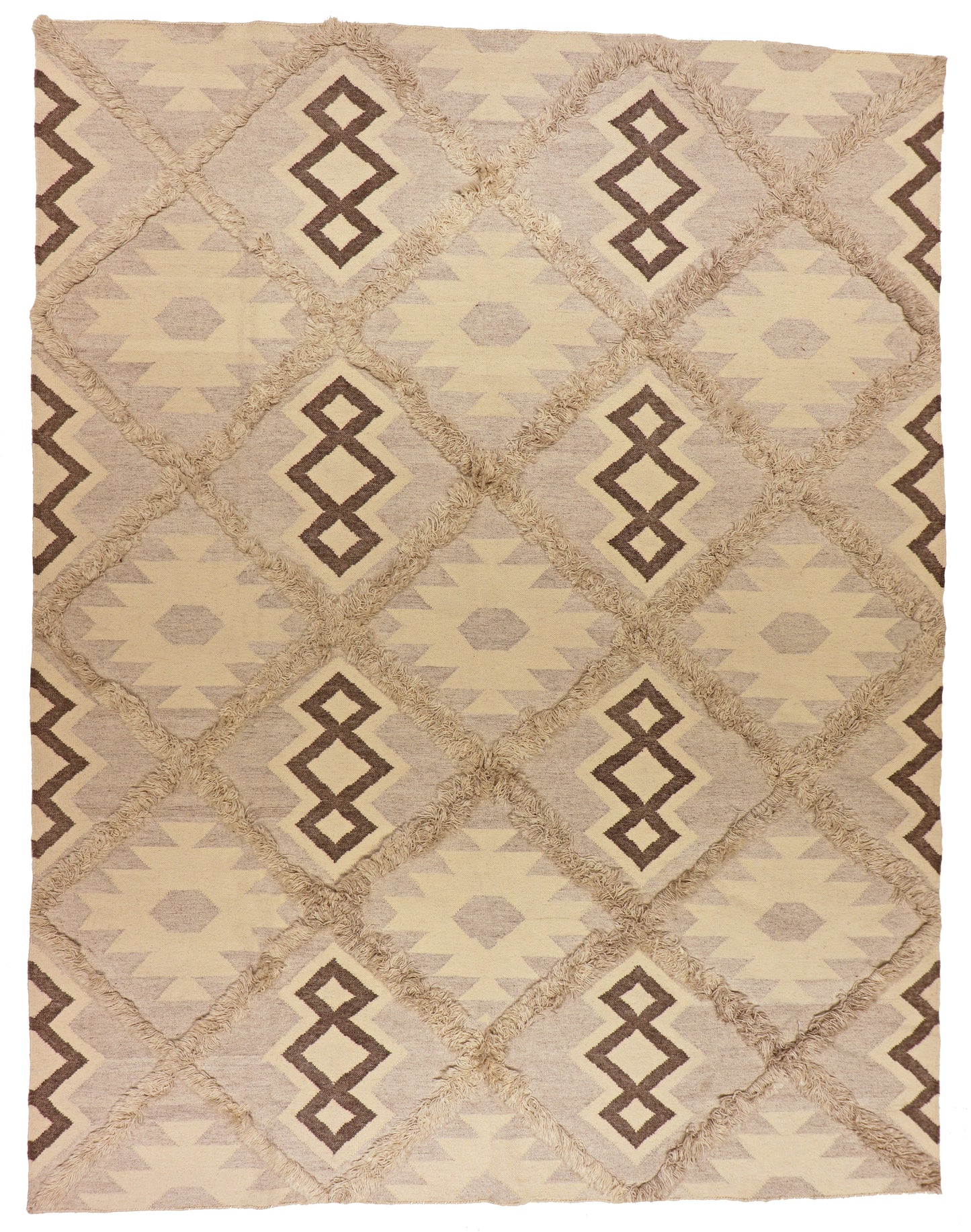 W 7.9 L 10 Kilim 100% Wool Handmade All Over Design - 65302