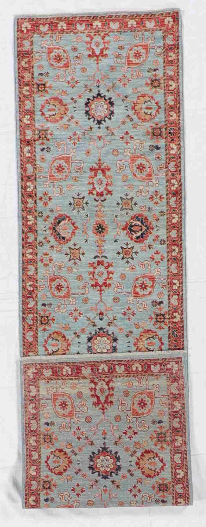 W 2.6 - L 9.7 - Mahal Fine/Wool All Over Rectangle - Finest Hand-Knotted Quality Wool - 65408