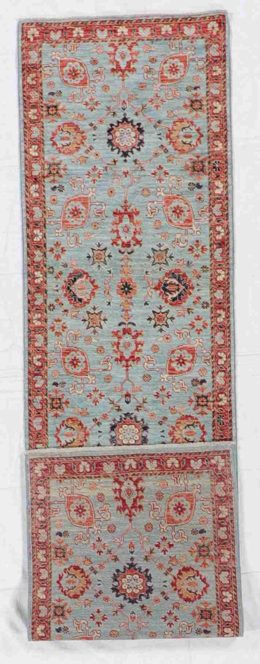 W 2.6 - L 9.7 - Mahal Fine/Wool All Over Rectangle - Finest Hand-Knotted Quality Wool - 65408