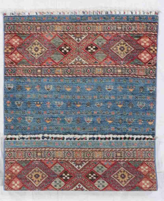 W 3.3 L 5 Baluch 100% Wool Handmade All Over Design - 65584