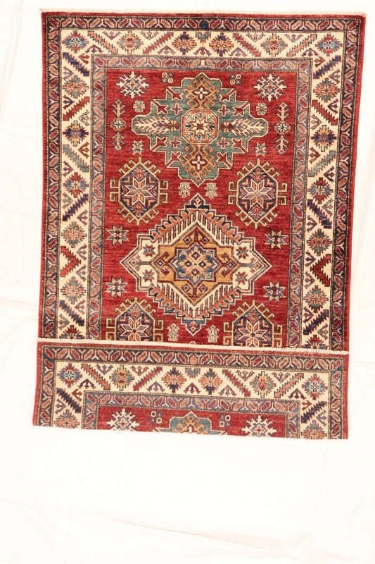 4x6 - Karajeh Fine/Wool All Over Rectangle - Hand Knotted Rug