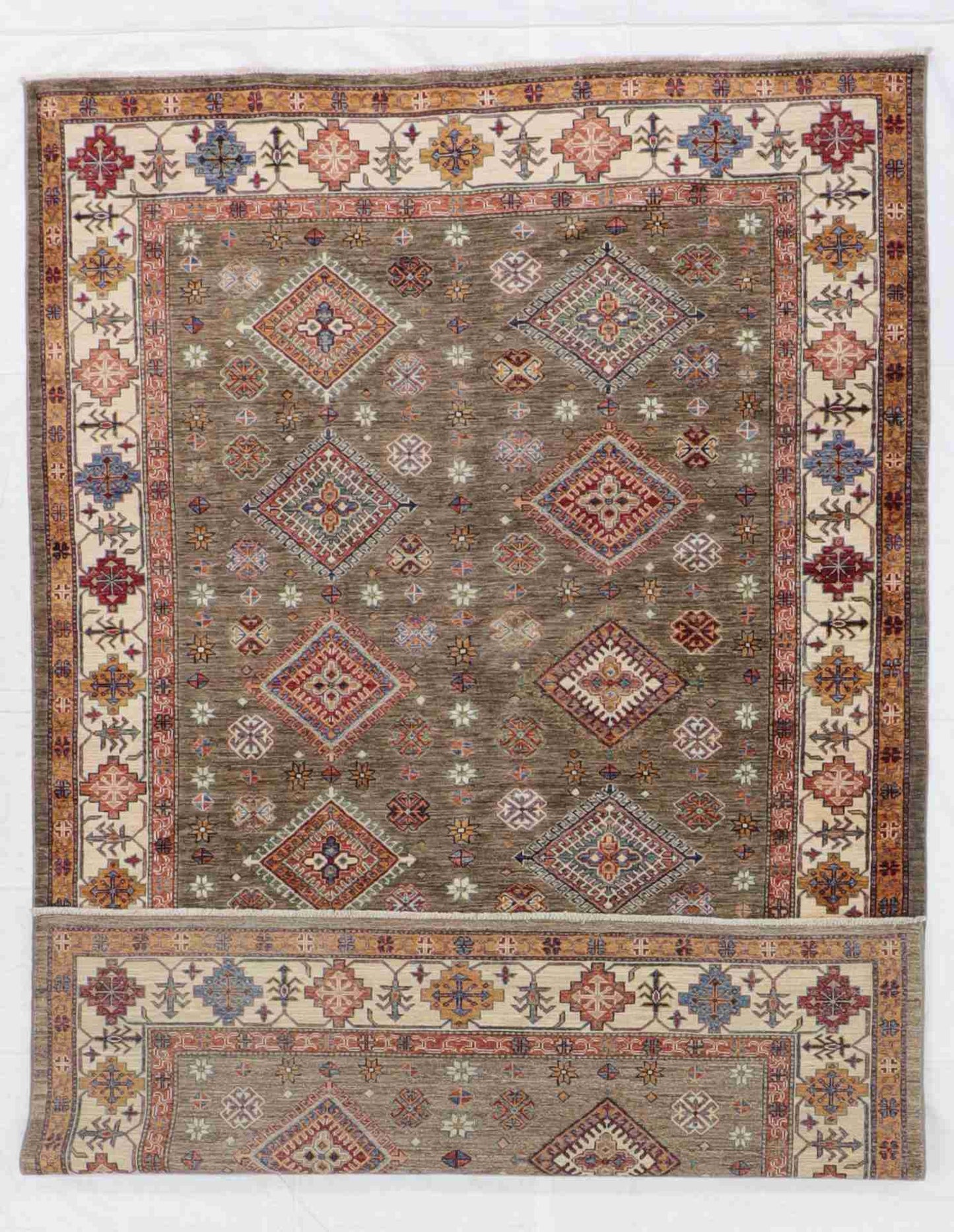 W 6.5 - L 9.9 - Karageh Wool Transitional Rectangle - Finest Hand-Knotted Quality Wool - 65634