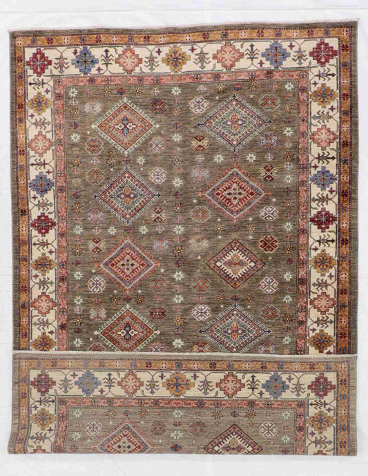 W 6.5 - L 9.9 - Karageh Wool Transitional Rectangle - Finest Hand-Knotted Quality Wool - 65634