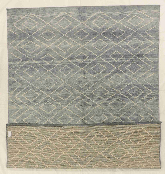 W 7.10 - L 10.8 - Tulu Wool Contemporary Rectangle - Finest Hand-Knotted Quality Wool - 65740
