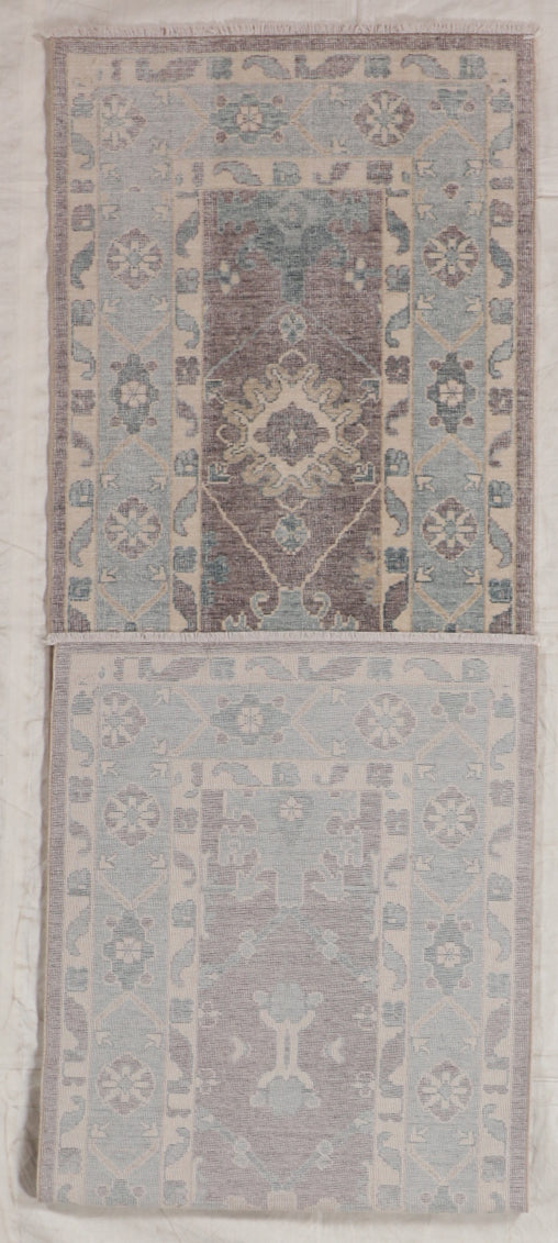 Runner - Oushak Fine All Over Rectangle - Hand Knotted Rug — 65742