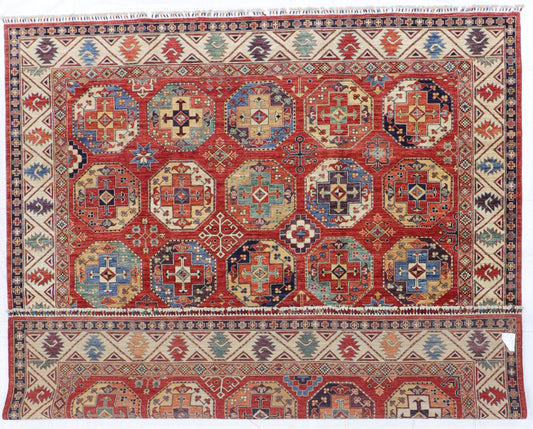 Square - Tekeh Fine Wool Geometric Square - Hand Knotted Rug