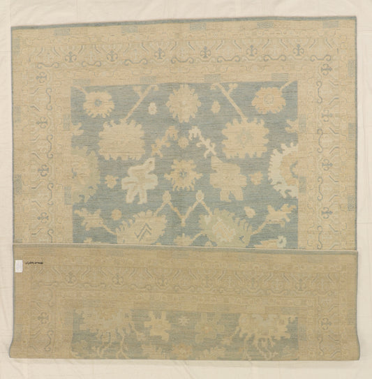 W 9.1 L 12 Mahal 100% Wool Hand-Woven All Over Design - 66138