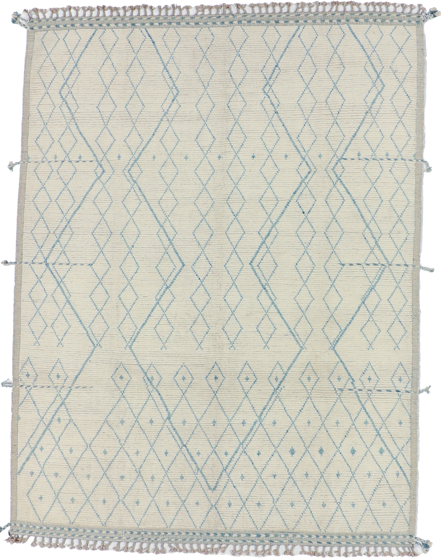 W 8 L 10.5 Moroccan 100% Wool Handmade All Over Design - 66179